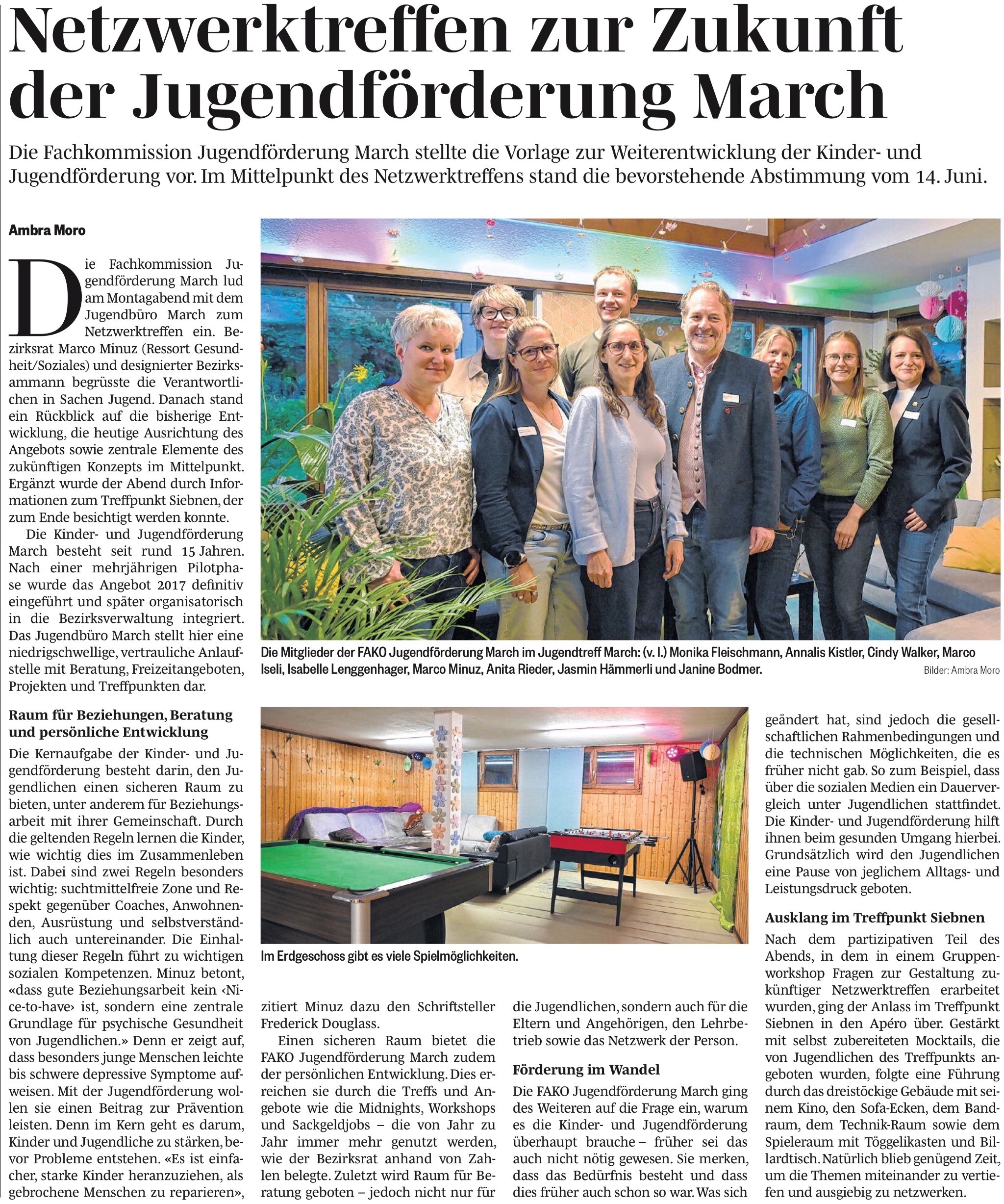 Artikel Netzwerktreffen vom 18.05.2026 im Marchanzeiger vom 21.05.2026